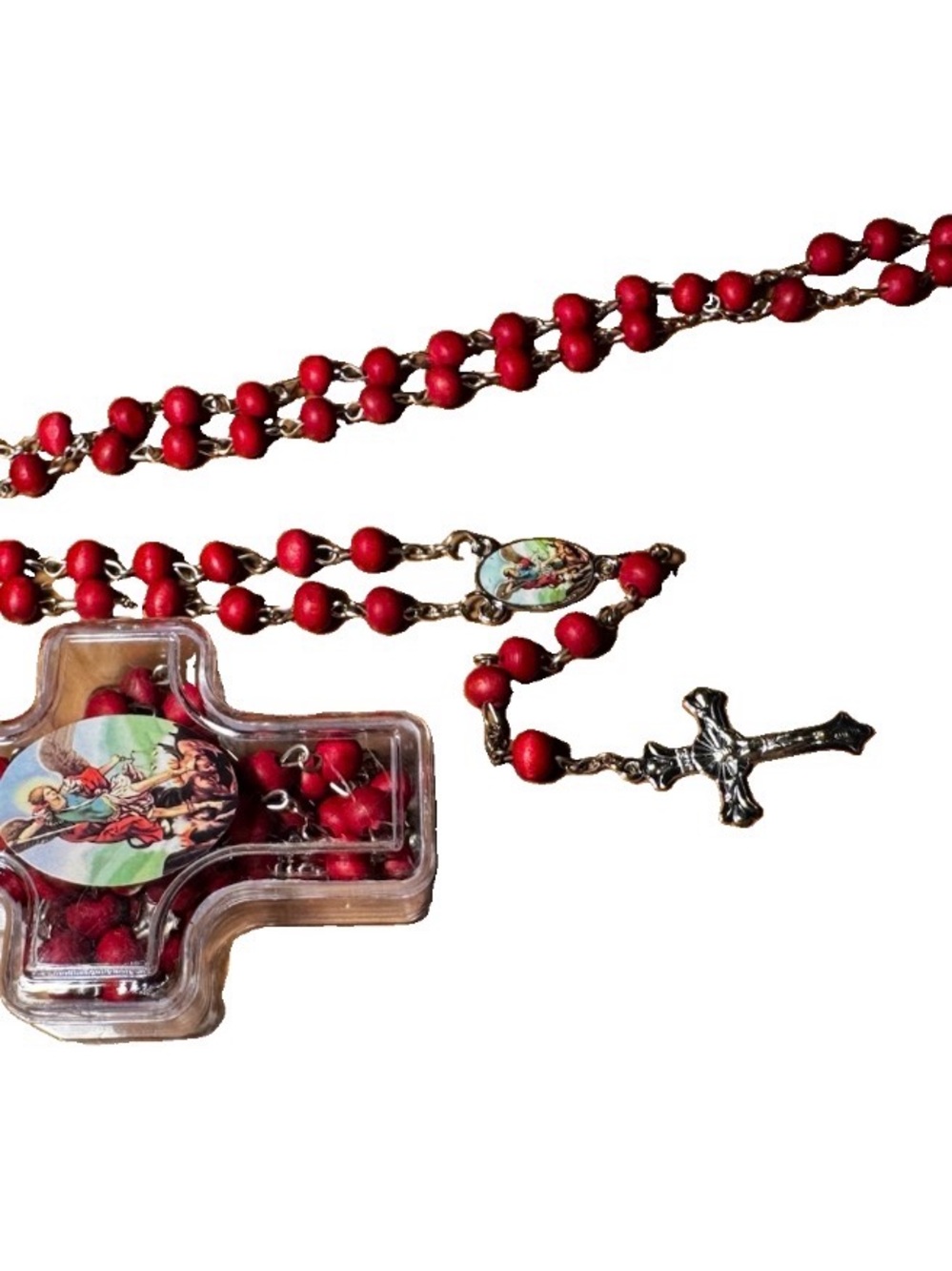 Archangel Michael prayer bead rose scent with case